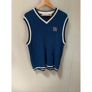 Vintage University of Kentucky Blue Cable-Knit V-Neck Sweater Vest XXL